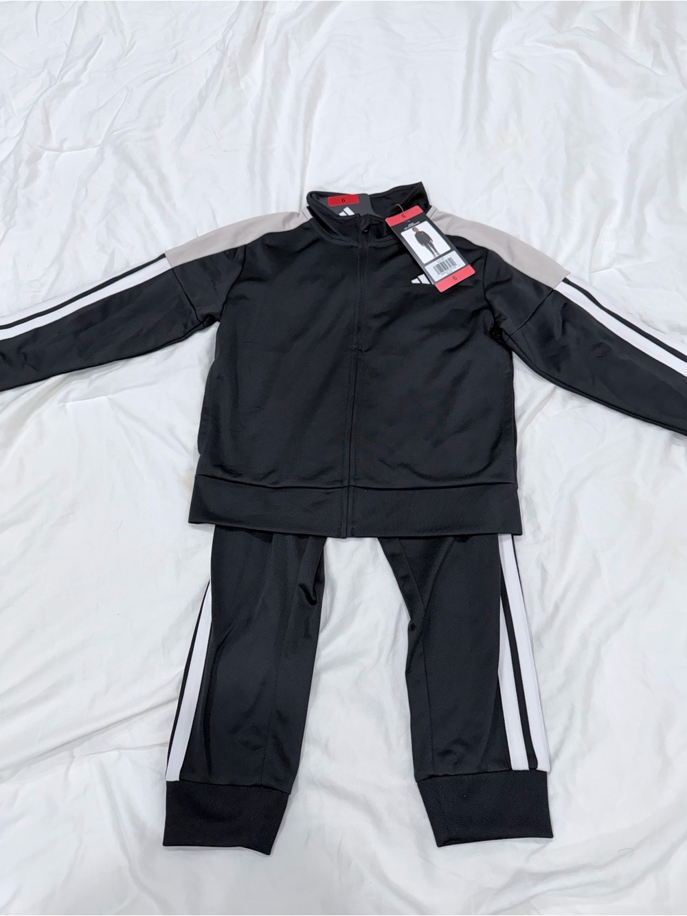 adidas Black and White Youth 2-Piece Athletic Set